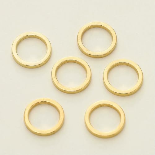 10/20 Stück/Packung, 14 Karat/18 Karat vergoldet, geschlossene Biegeringe, Spaltringe, Verbinder für Schmuck, Halsketten, Zubehör – 18 Karat Gold – 6 mm x 10 Stück von LNHBZ