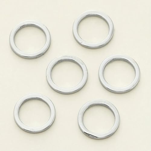 10/20 Stück/Packung 14 Karat/18 Karat vergoldete Biegeringe, Spaltringe, Verbinder für Schmuck, Halsketten, Zubehör – Platin – 6 mm x 20 Stück von LNHBZ
