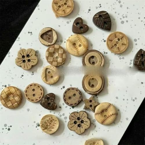 10/20 Stück braune Kokosnussschalen-Holzknöpfe, klassisch, DIY-Babykleidungszubehör, umweltfreundlich, Scrapbooking, dekorativ – 10 Stück 10/20 Stück braune Kokosnussschalen-Holzknöpfe, klassisch, DIY-Babykleidungszubehör, umweltfreundlich, Scrapbooking, dekorativ – 10 Stück von LNHBZ