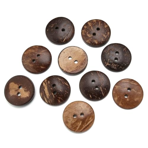 10–100 Stück natürliche Kokosnussschalenknöpfe, rund, 2 Löcher, für handgefertigtes Kunsthandwerk, Heimdekoration, DIY-Kleidung, Nähzubehör, 38 mm, 10 Stück 10–100 Stück natürliche Kokosnussschalenknöpfe, rund, 2 Löcher, für handgefertigtes Kunsthandwerk, Heimdekoration, DIY-Kleidung, Nähzubehör, 38 mm, 10 Stück von LNHBZ