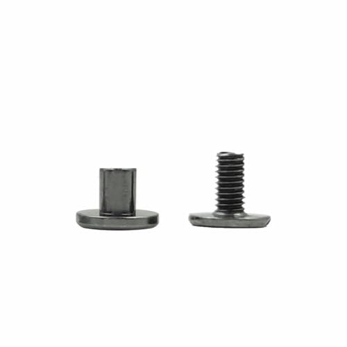 10 Sets Metall-Vollschrauben-Nagelnieten mit doppelt gebogenem Kopf, Gürtelriemennieten, Buchschrauben für Gepäck, Lederhandwerk, Kleidung/Tasche/Schuhe, Gunblack, 9 x 4,0 mm von LNHBZ