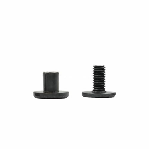 10 Sets Metall-Vollschrauben-Nagelnieten mit doppelt gebogenem Kopf, Gürtelriemennieten, Buchschrauben für Gepäck, Lederhandwerk, Kleidung/Tasche/Schuhe, Schwarznickel, 9 x 5 mm von LNHBZ