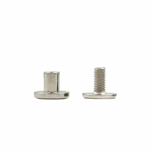 10 Sets Metall-Vollschrauben-Nagelnieten mit doppelt gebogenem Kopf, Gürtelriemennieten, Buchschrauben für Gepäck, Lederhandwerk, Kleidung/Tasche/Schuhe, Splitter, 9 x 5 mm von LNHBZ