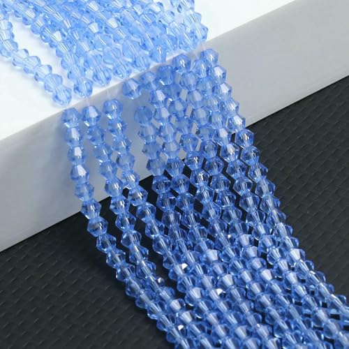 10 Stränge Bicone-Kristallglasperlen, 4,0 mm facettierte Kristallperlen-Anhänger für DIY-Armbandringe, Schmuckherstellungsset, hellblau, 10 Stränge, 10 Stränge, 4,0 mm von LNHBZ