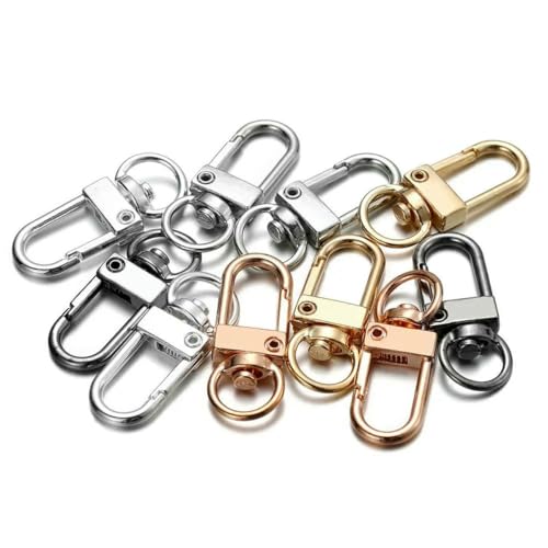 10 Stück/Los 12 x 33,0 mm drehbare Hundeschnalle, goldfarbene Rhodium-Metall-Karabinerhaken für die Herstellung von DIY-Schmuck, Schlüsselanhänger, Kettenzubehör, gemischt 01 10 Stück/Los 12 x 33,0 mm drehbare Hundeschnalle, goldfarbene Rhodium-Metall-Karabinerhaken für die Herstellung von DIY-Schmuck, Schlüsselanhänger, Kettenzubehör, gemischt 01 von LNHBZ