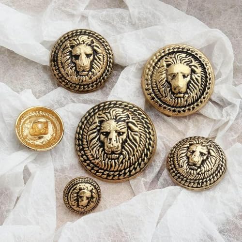 10 Stück/Los Retro-Metallknöpfe, exquisites Löwenkopfmuster, Herren- und Damenbekleidung, dekorative Nähknöpfe, Zubehör, 10 Stück S2–18 mm von LNHBZ