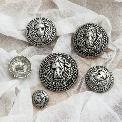 10 Stück/Los Retro-Metallknöpfe, exquisites Löwenkopfmuster, Herren- und Damenbekleidung, dekorative Nähknöpfe, Zubehör, 10 Stück S3–15 mm von LNHBZ
