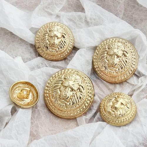 10 Stück/Los Retro-Metallknöpfe, exquisites Löwenkopfmuster, Herren- und Damenbekleidung, dekorative Nähknöpfe, Zubehör, 10 Stück S4–15 mm von LNHBZ