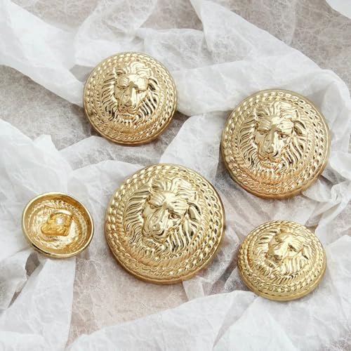 10 Stück/Los Retro-Metallknöpfe, exquisites Löwenkopfmuster, Herren- und Damenbekleidung, dekorative Nähknöpfe, Zubehör, 10 Stück S4–25 mm von LNHBZ