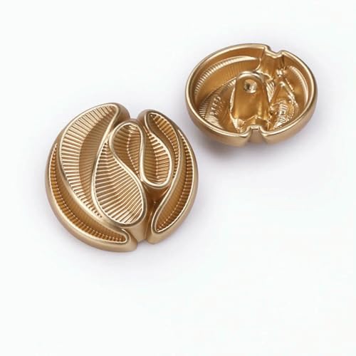10 Stück/Set Metallknöpfe im Streifendesign für Mäntel, Kleider und Jacken, elegante und schlichte goldfarbene Zierknöpfe-Gold-18mm-10St von LNHBZ