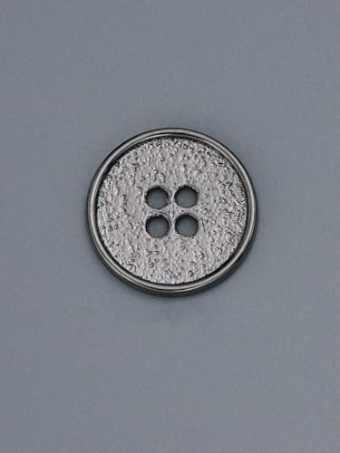 10 Stück/Set klassische runde Flatback-Knöpfe, Schmuck, DIY, Handnähen, 4 Löcher, Metallknöpfe, Bekleidungszubehör, alles passend, 50 Stück, Schwarz, 20 mm von LNHBZ