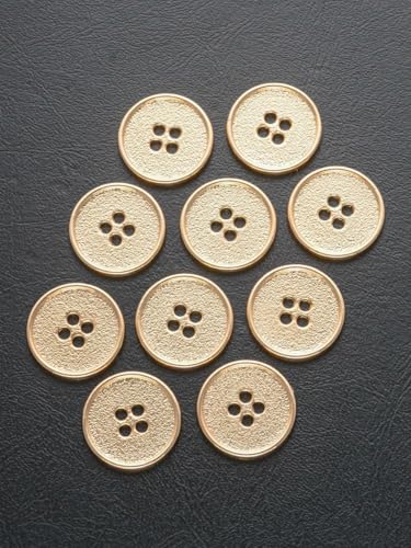 10 Stück/Set klassische runde Flatback-Knöpfe, Schmuck, DIY, Handnähen, 4 Löcher, Metallknöpfe, Bekleidungszubehör, alles passend, 50 Stück, goldfarben, 20 mm von LNHBZ