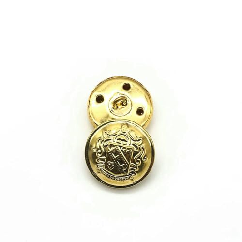 10 Stück 15/18/20/23/25 mm goldfarbene Metallknöpfe Kleidungsstück Mantel Nähzubehör Knöpfe für Kleidung Handwerk-Nr. 19-18 mm von LNHBZ