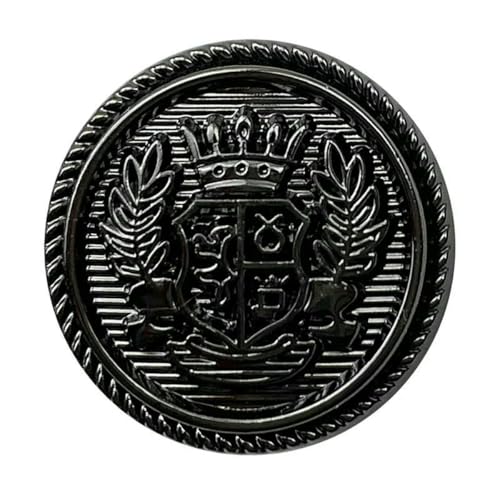10 Stück 15–20 mm geschnitzte Metallknöpfe für Kleidung, Herren, Damen, Mantel, Hemd, luxuriöser Nähknopf, DIY-Zubehör, Materialien, Dekor, Schwarz, 15 mm von LNHBZ