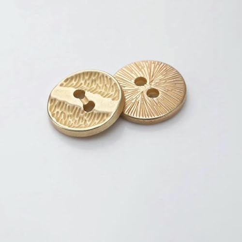 10 Stück 2 Löcher 10 mm Kreatives Design Metallknöpfe für Kleidung Hemden Bluse DIY Nähzubehör Knöpfe-Gold-12,5 mm von LNHBZ