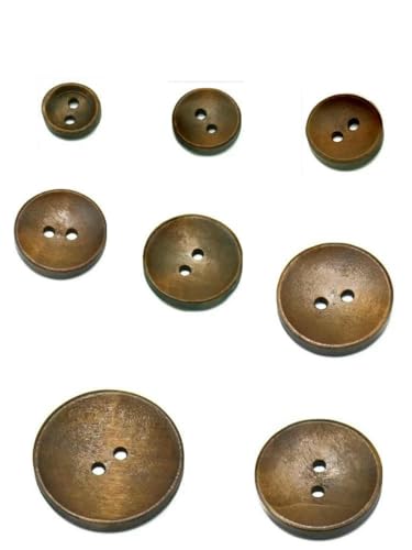 10 Stück 30 Stück Bronze Runde Schüssel Naturholzknopf Nähzubehör für Kleidung Dekorative DIY Holzknöpfe 2 Löcher 10mm-30mm-KNOPF MT307-Durchmesser 23,0mm 10 Stück von LNHBZ