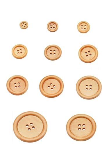 10 Stück 30 Stück Naturholz Runde Paspel Holzknopf 10–30 mm Nähzubehör Kleidung DIY Dekorative Knöpfe Kaffee 4 Löcher-KNOPF MT329-Durchmesser 23,0 mm 10 Stück von LNHBZ