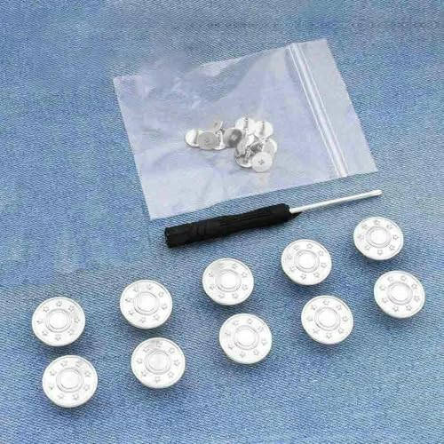 10 Stück Ersatz-Jeansknöpfe, 17 mm, kein Nähen, Metallknopf-Reparaturset, nagelloses, abnehmbares Jeansknopf-Set, Nähzubehör, Stil 23 von LNHBZ
