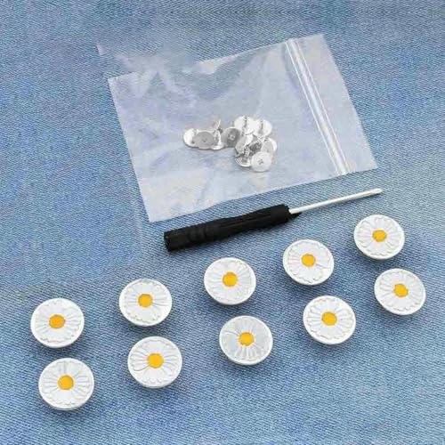 10 Stück Ersatzknöpfe für Jeans, 17 mm, ohne Nähen, Reparaturset für Metallknöpfe, ohne Nägel, abnehmbares Jeansknopf-Set, Nähzubehör, Stil 17 von LNHBZ