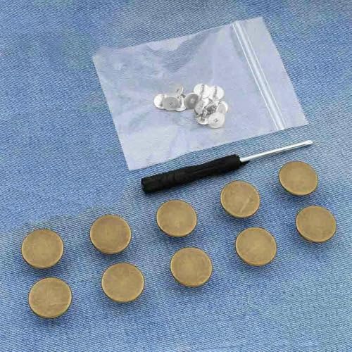 10 Stück Ersatzknöpfe für Jeans, 17 mm, ohne Nähen, Reparaturset für Metallknöpfe, ohne Nägel, abnehmbares Jeansknopf-Set, Nähzubehör, Stil 4 von LNHBZ