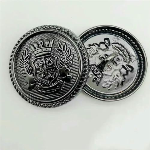 10 Stück Metallknöpfe für Kleidung, Nähzubehör und Zubehör, handgenähte Manteljackenknöpfe, 20 mm, Kleiderknöpfe, Schwarz, 15 mm (10 Stück) von LNHBZ