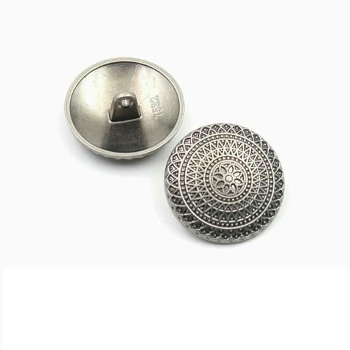 10 Stück Vintage-Muster Metall-Schaftknöpfe Manteljacke Windjacke Dekorativ für Kleidung DIY Knöpfe Näh- und Strickzubehör-NK-014-02-15mm von LNHBZ