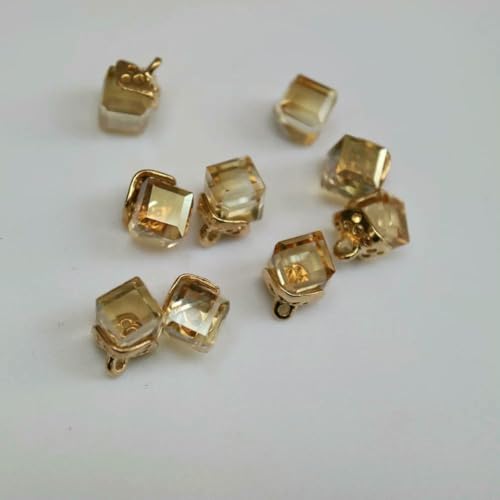 10 Stück feine Strass-Kristallknöpfe, 12 Farben, Strass-Knöpfe für Kleidung, dekorative Schmuck-Accessoires, Anhänger, 10 Stück, Champagner von LNHBZ