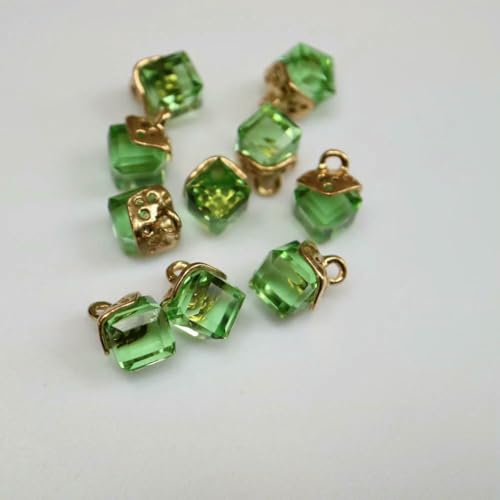 10 Stück feine Strass-Kristallknöpfe, 12 Farben, Strass-Knöpfe für Kleidung, dekorative Schmuck-Accessoires, Anhänger, 10 Stück, grasgrün 10 Stück feine Strass-Kristallknöpfe, 12 Farben, Strass-Knöpfe für Kleidung, dekorative Schmuck-Accessoires, Anhänger, 10 Stück, grasgrün von LNHBZ