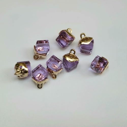 10 Stück feine Strass-Kristallknöpfe, 12 Farben, Strass-Knöpfe für Kleidung, dekorative Schmuck-Accessoires, Anhänger, 10 Stück, hellviolett von LNHBZ