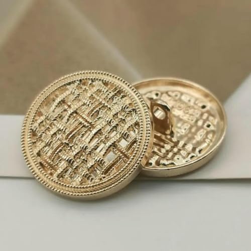 10 Stück goldene Luxus-Metallknöpfe für Kleidung, Mantel, Nähmaterial, Nähzubehör, Dekorieren, Bastelbedarf, Knöpfe, Neu, Gold, 22,5 mm, 10 Stück von LNHBZ