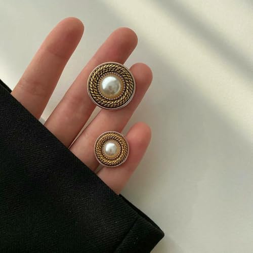 10 Stück modische Knöpfe 18 mm/23,0 mm runder Schaftknopf Metallknopf Kleidungszubehör-Dunkelgold-23,0 mm von LNHBZ