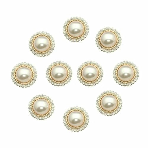10 Stück modische Metallperlen-Diamant-Kleidungsknöpfe, DIY-Kleidung, Nähknopf, Handarbeiten, handgefertigtes Zubehör, Gold, 10 Stück, 23,0 mm von LNHBZ