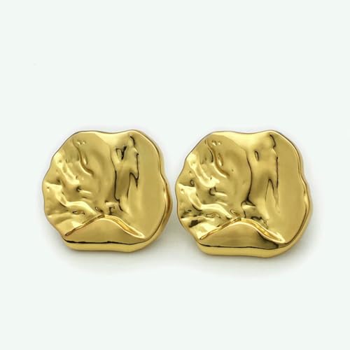 10 Stück unregelmäßige Metallknöpfe mit Crinkle-Textur für Mäntel und Pullover (18/25/36 mm) Gold, Silber, Hellgold, einfaches Nähzubehör-Gold-25 mm-0,98 Zoll-10 Stück von LNHBZ