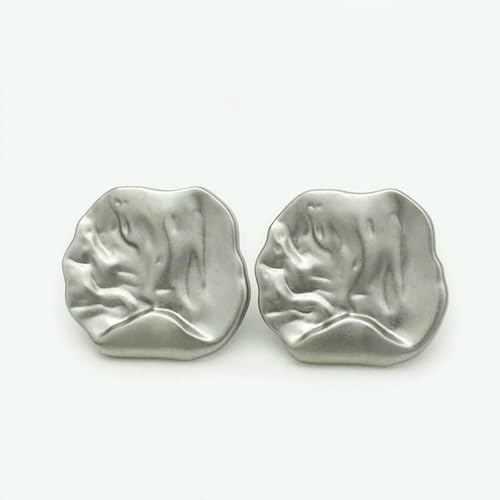 10 Stück unregelmäßige Metallknöpfe mit Crinkle-Textur für Mäntel und Pullover (18/25/36 mm) Gold, Silber, Hellgold, einfaches Nähzubehör-Silber-18 mm-0,71 Zoll-10 Stück von LNHBZ