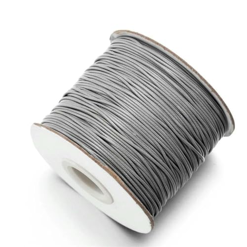 10 m/Los Koreanische gewachste Baumwollschnur, gewachster Faden, Schnur, Riemen, Halskette, Seil, Perle für DIY-Armband zur Schmuckherstellung, Hellgrau, 0,5 mm (10 Meter) von LNHBZ