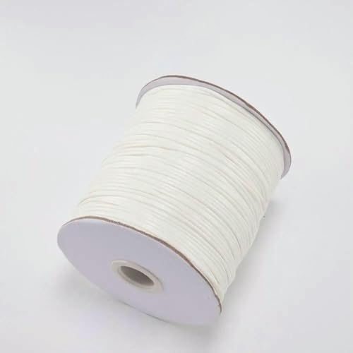 10 m/Los Koreanische gewachste Baumwollschnur, gewachster Faden, Schnur, Riemen, Halskette, Seil, Perle für DIY-Armband zur Schmuckherstellung, Weiß, 0,5 mm (10 Meter) von LNHBZ