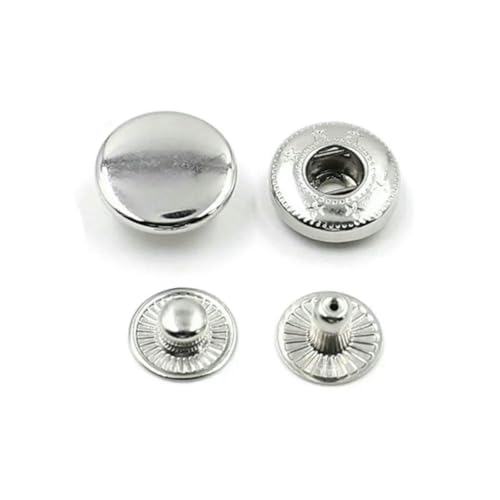 10 mm 12 mm 15 mm Metall-Druckknöpfe, Druckknöpfe für Lederhandwerk, Kleidung, Nähzubehör, Installateur-Zangenwerkzeug, 12 Sets, 12 Sets, Silber, 10 mm von LNHBZ