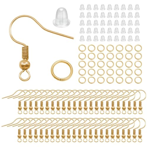 100/300 Stück/Los Hypoallergenes Ohrringhaken-Set, farblich gemischte Ohrhaken, Fischhaken, offene Biegeringe, Ohrstöpsel für die DIY-Schmuckherstellung, KC GOLD, 300 Stück 100/300 Stück/Los Hypoallergenes Ohrringhaken-Set, farblich gemischte Ohrhaken, Fischhaken, offene Biegeringe, Ohrstöpsel für die DIY-Schmuckherstellung, KC GOLD, 300 Stück von LNHBZ
