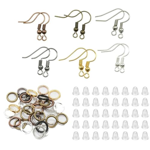 100/300 Stück/Los Hypoallergenes Ohrringhaken-Set, gemischte Farben, Ohrhaken, Angelhaken, offene Biegeringe, Ohrstöpsel für die DIY-Schmuckherstellung, mehrfarbig, 300 Stück 100/300 Stück/Los Hypoallergenes Ohrringhaken-Set, gemischte Farben, Ohrhaken, Angelhaken, offene Biegeringe, Ohrstöpsel für die DIY-Schmuckherstellung, mehrfarbig, 300 Stück von LNHBZ