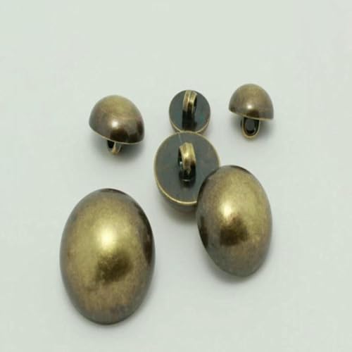 100–10 Stück 7,5–20 mm Perlmuttknöpfe für Hemden, Kinderkleidung, Überzugsknöpfe, DIY-Nähzubehör, A72, Antikmessing, 10 mm, 50 Stück von LNHBZ
