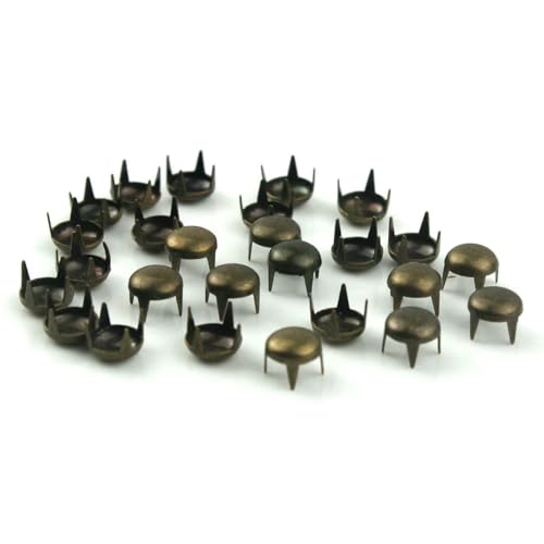 100 Sets 2–6 mm Metall-Rundkappen-Krallennieten Nieten für Lederhandwerk, Taschen, Gürtel, Kleidungsstücke, Schuhe, Kragen, Dekorationszubehör, 13 Größen, Bronze, 5 mm 100 Sets 2–6 mm Metall-Rundkappen-Krallennieten Nieten für Lederhandwerk, Taschen, Gürtel, Kleidungsstücke, Schuhe, Kragen, Dekorationszubehör, 13 Größen, Bronze, 5 mm von LNHBZ