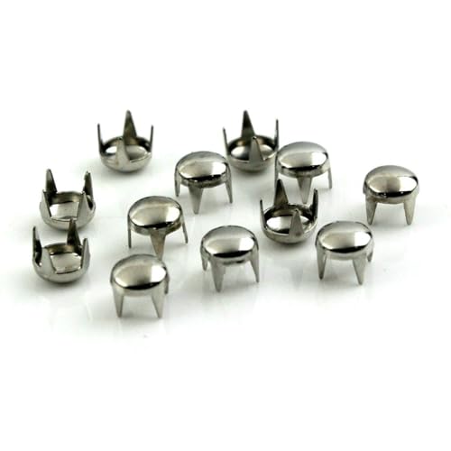 100 Sets 2–6 mm Metall-Rundkappen-Krallennieten Nieten für Lederhandwerk, Taschen, Gürtel, Kleidungsstücke, Schuhe, Kragen, Dekorationszubehör, 13 Größen, Silber, 2,5 mm 100 Sets 2–6 mm Metall-Rundkappen-Krallennieten Nieten für Lederhandwerk, Taschen, Gürtel, Kleidungsstücke, Schuhe, Kragen, Dekorationszubehör, 13 Größen, Silber, 2,5 mm von LNHBZ