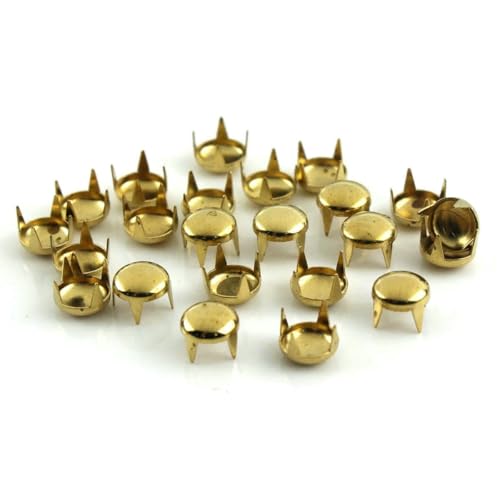 100 Sets 2–6 mm Metall-Rundkappen-Krallennieten Nieten für Lederhandwerk, Taschen, Gürtel, Kleidungsstücke, Schuhe, Kragen, Dekorzubehör, 13 Größen, Hellgold, 2,5 mm 100 Sets 2–6 mm Metall-Rundkappen-Krallennieten Nieten für Lederhandwerk, Taschen, Gürtel, Kleidungsstücke, Schuhe, Kragen, Dekorzubehör, 13 Größen, Hellgold, 2,5 mm von LNHBZ