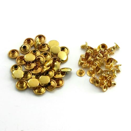 100 Sets 3,0 mm ~ 10 mm Metallnieten mit Einzelkappe, runde Nieten für Lederhandwerk, Taschen, Gürtel, Kleidungsstücke, Hüte, Schuhe, Haustierhalsbänder, Dekor, Gold, 4,0 mm 100 Sets 3,0 mm ~ 10 mm Metallnieten mit Einzelkappe, runde Nieten für Lederhandwerk, Taschen, Gürtel, Kleidungsstücke, Hüte, Schuhe, Haustierhalsbänder, Dekor, Gold, 4,0 mm von LNHBZ