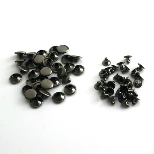 100 Sets 3,0 mm ~ 10 mm Metallnieten mit Einzelkappe, runde Nieten für Lederhandwerk, Taschen, Gürtel, Kleidungsstücke, Hüte, Schuhe, Haustierhalsbänder, Dekor, Pistolenschwarz, 9 mm 100 Sets 3,0 mm ~ 10 mm Metallnieten mit Einzelkappe, runde Nieten für Lederhandwerk, Taschen, Gürtel, Kleidungsstücke, Hüte, Schuhe, Haustierhalsbänder, Dekor, Pistolenschwarz, 9 mm von LNHBZ