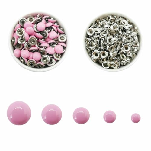 100 Sets Kuppelkappennieten, 14 Farben, Metallnieten, runde Nieten für Lederhandwerk, Taschen, Gürtel, Kleidung, Kleidungsstücke, Schuhe, Kragenteile, 01 Pink, 8 mm 100 Sets Kuppelkappennieten, 14 Farben, Metallnieten, runde Nieten für Lederhandwerk, Taschen, Gürtel, Kleidung, Kleidungsstücke, Schuhe, Kragenteile, 01 Pink, 8 mm von LNHBZ