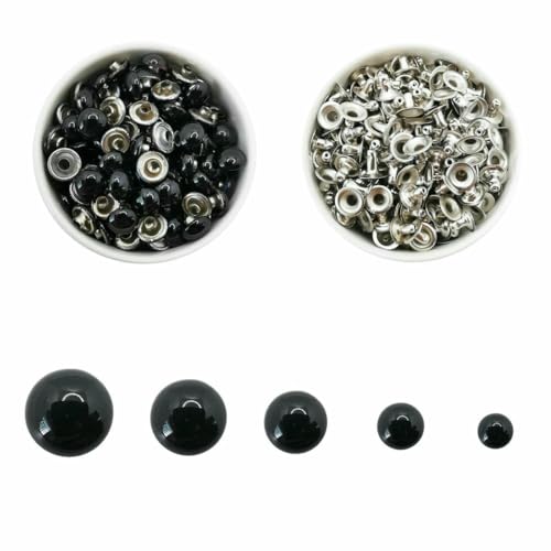 100 Sets Kuppelkappennieten, 14 Farben, Metallnieten, runde Nieten für Lederhandwerk, Taschen, Gürtel, Kleidung, Kleidungsstücke, Schuhe, Kragenteile, 05 Schwarz, 9 mm 100 Sets Kuppelkappennieten, 14 Farben, Metallnieten, runde Nieten für Lederhandwerk, Taschen, Gürtel, Kleidung, Kleidungsstücke, Schuhe, Kragenteile, 05 Schwarz, 9 mm von LNHBZ