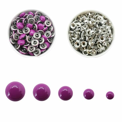 100 Sets Kuppelkappennieten, 14 Farben, Metallnieten, runde Nieten für Lederhandwerk, Taschen, Gürtel, Kleidung, Kleidungsstücke, Schuhe, Kragenteile, 09 Lila, 5 mm 100 Sets Kuppelkappennieten, 14 Farben, Metallnieten, runde Nieten für Lederhandwerk, Taschen, Gürtel, Kleidung, Kleidungsstücke, Schuhe, Kragenteile, 09 Lila, 5 mm von LNHBZ