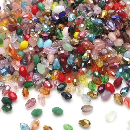 100 Stück/Los 4 x 6 mm AB Mischfarbe Tropfen facettierte Kristallglasperlen Birnenform Lose Bastelarbeiten für Schmuckherstellung DIY Handarbeit-MULTI 100 Stück/Los 4 x 6 mm AB Mischfarbe Tropfen facettierte Kristallglasperlen Birnenform Lose Bastelarbeiten für Schmuckherstellung DIY Handarbeit-MULTI von LNHBZ