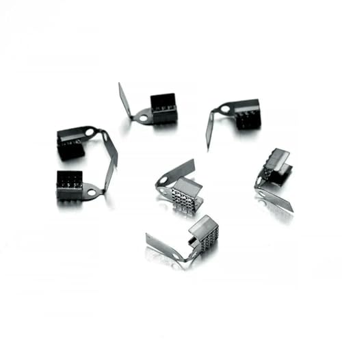 100 Stück 4/5/6 mm Metallseilverschluss Crimp-Faltkordel-Endkappe Lederclip-Anschluss für DIY-Schmuckherstellung Großhandels-Gun Black-5 mm von LNHBZ